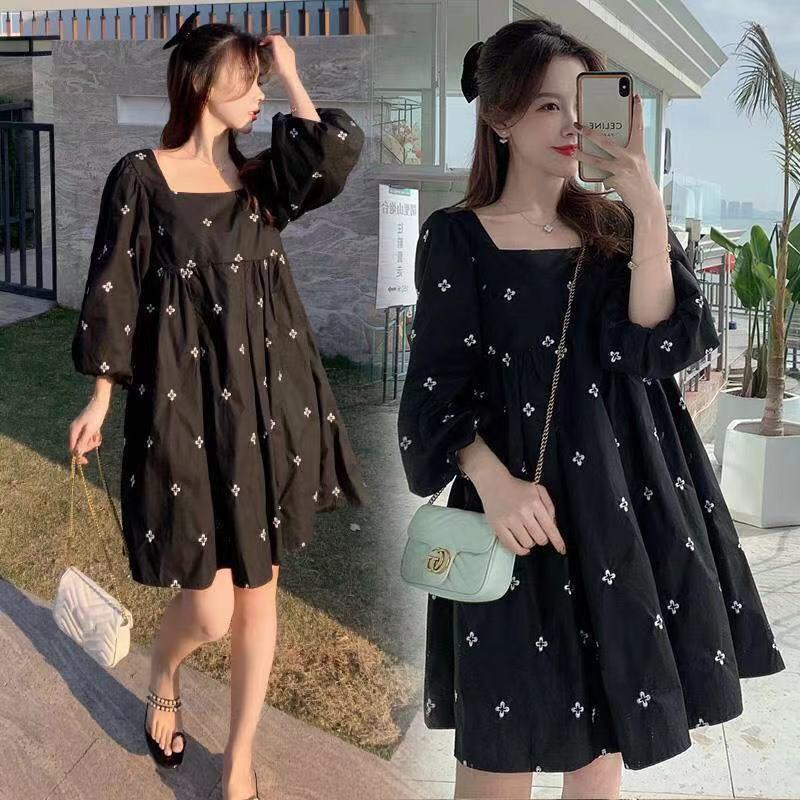 Đầm tay dài thiết kế độc đáo phong cách xuân hè xinh xắn cho mẹ bầu