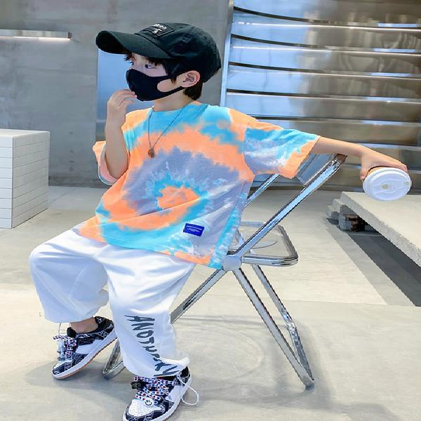 Áo Thun Tay Ngắn Họa Tiết Tie-Dye Phong Cách Mới Dành Cho Bé Trai