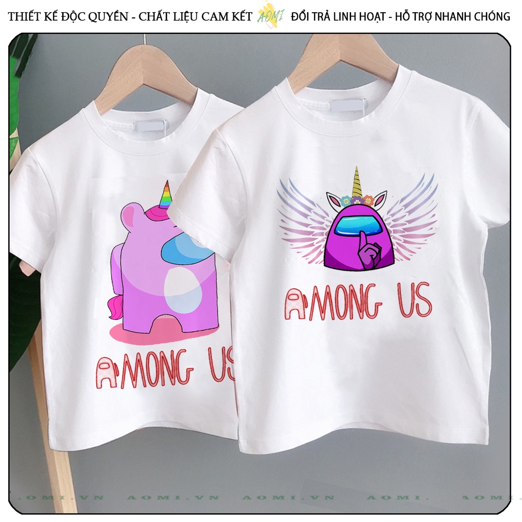 ÁO THUN Among Us UNICORN PHÔNG NAM NỮ GIA ĐÌNH CẶP ĐÔI CÓ SIZE TRẺ EM CHO BÉ TRAI GÁI AOMIVN