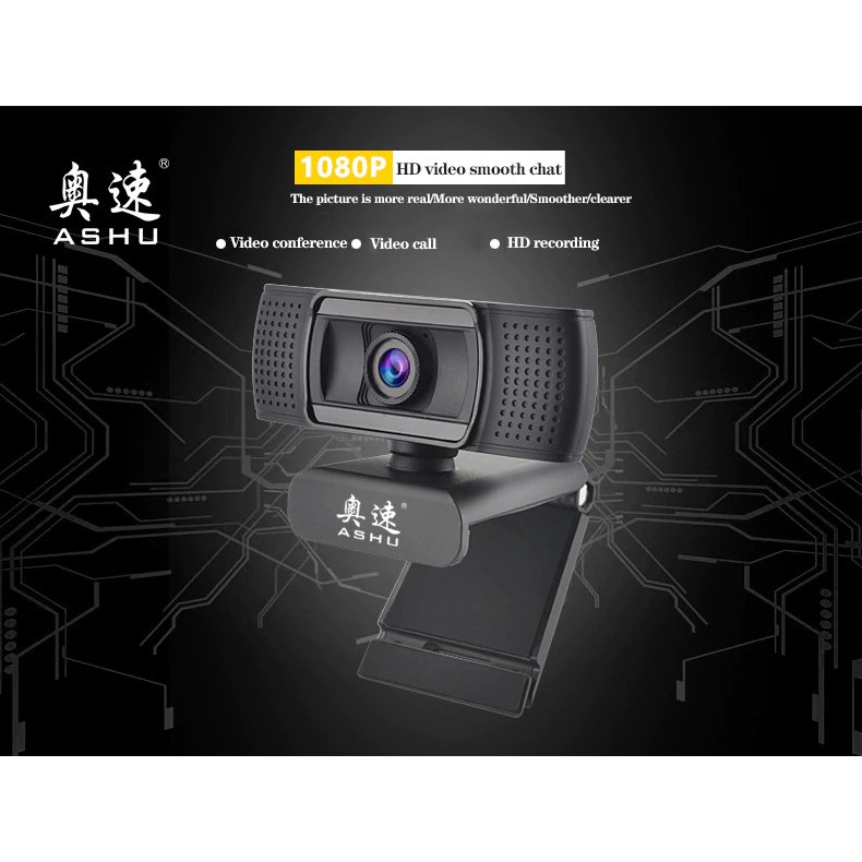 Webcam Ashu H601 1080p Hd Kèm Mic