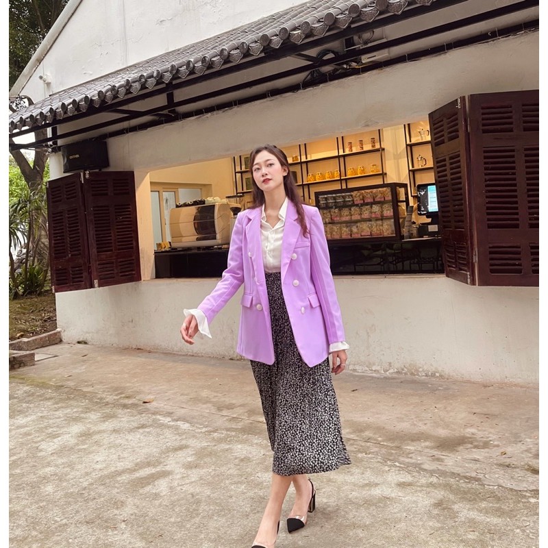 Áo Blazer nữ tím thời trang công sở 6SIX closet