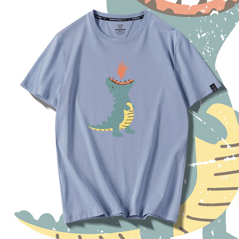 Áo thun nam nu form rộng nam nữ tay lỡ hàn quốc logo khủng long | BigBuy360 - bigbuy360.vn