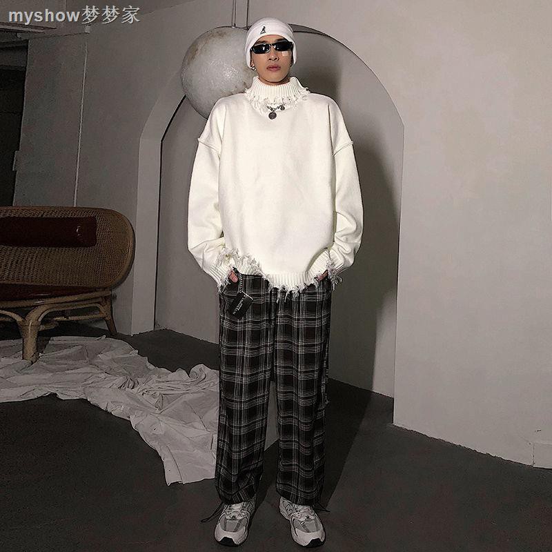 Áo Sweater Cổ Lọ Dáng Rộng Thiết Kế Rách Thời Trang 2020 Cá Tính Cho Nam | BigBuy360 - bigbuy360.vn