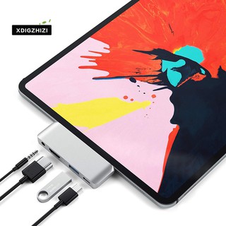 Usb3.1 type-c hub adapter mobile usb-c/pd charging/4k hdmi/usb 3.1/3.5mm headphone jack for 2018 ipad pro