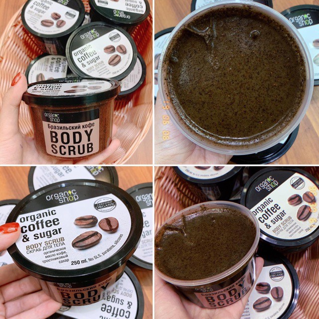 Tẩy da chết body Organic Coffee & Sugar Body Scrub, tẩy da chết cafe thành phần hữu cơ an toàn cho da | BigBuy360 - bigbuy360.vn