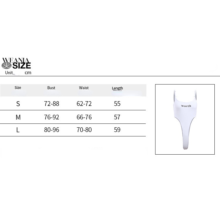 Bộ Đồ Liền Thân Lưng Cao Hở Lưng Form Ôm In Chữ Phong Cách Quyến Rũ