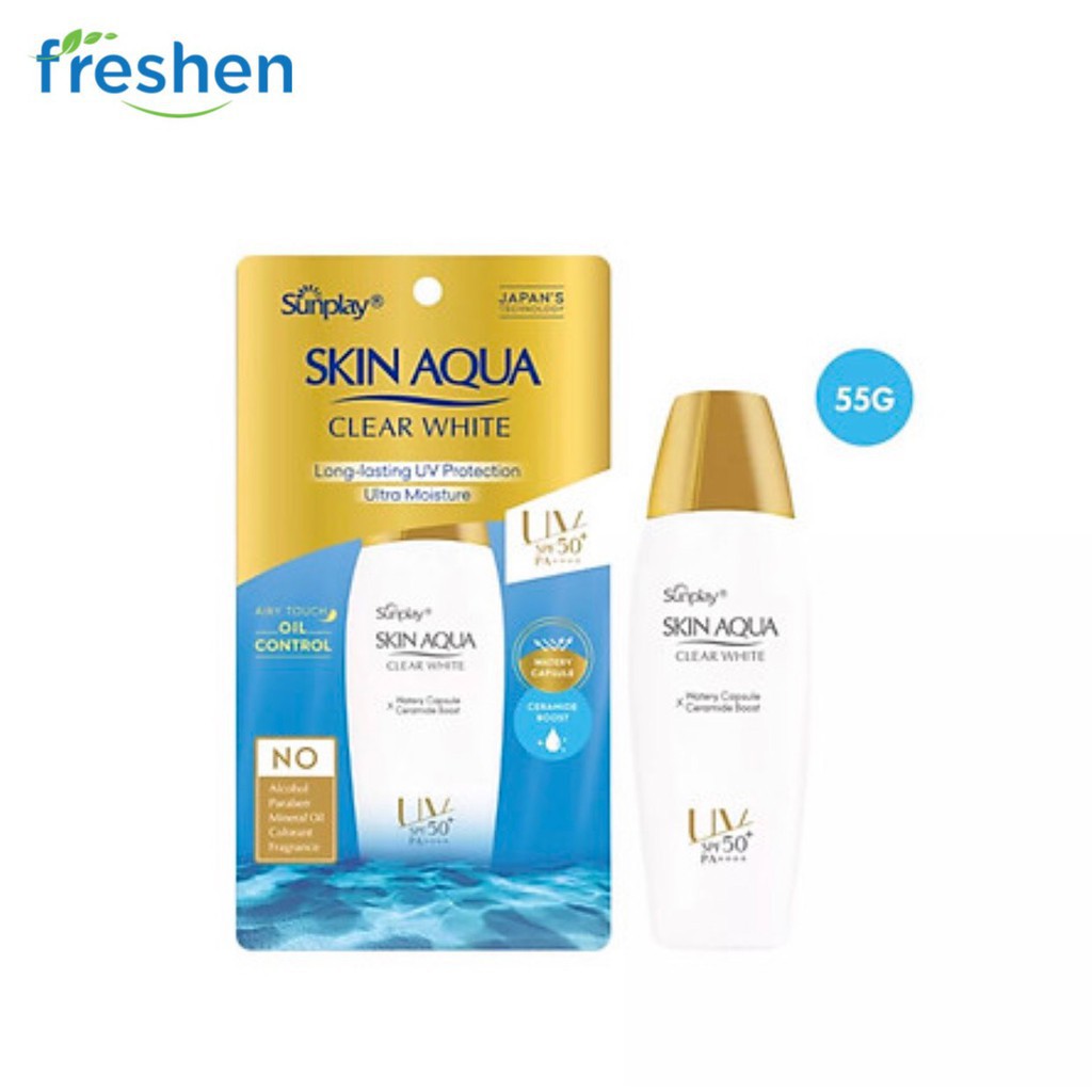 ⊙♟ (CHÍNH HÃNG) Sunplay Skin Aqua Clear White SPF50+, PA++++: Sữa Chống Nằng Dưỡng Da1