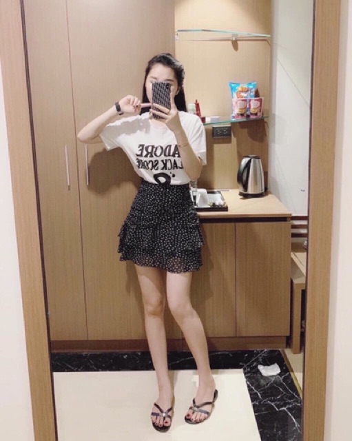 [Mã FAMAYWA giảm 10K đơn 50K] 💃 Chân Váy Nữ Chấm Bi 3 Tầng Dáng Ngắn | BigBuy360 - bigbuy360.vn