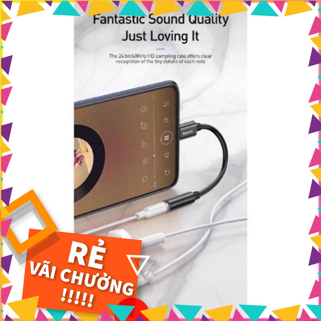 Jack chuyển tai nghe chân TYPE-C sang chân 3.5mm-hỗ trợ đàm thoại-Baseus L54.Bảo hành 12T