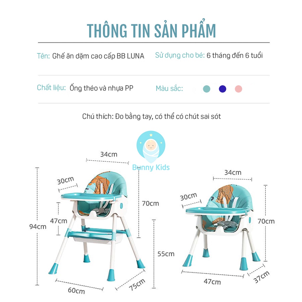 Ghế Ăn Dặm BellyBaby Có Bánh Xe, Gấp Gọn Siêu Tiện Lợi - Nhập Khẩu Chính Hãng Dành Cho Bé - BellyBaby