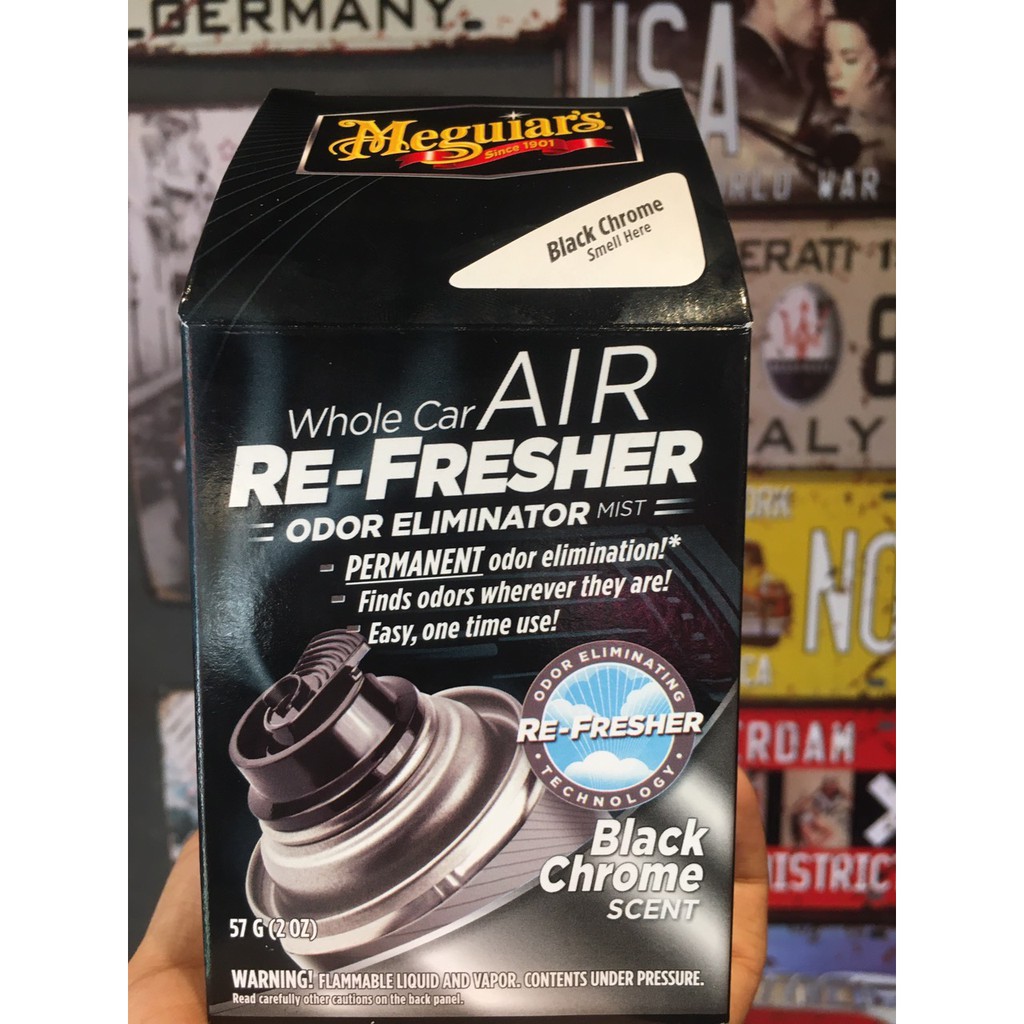 Xịt Khử Mùi Nội Thất Xe Hơi Mùi Hương Nam Tính Meguiar's Air Refesher - Black Chrome Scent (G181302) 57g chamsocxestore