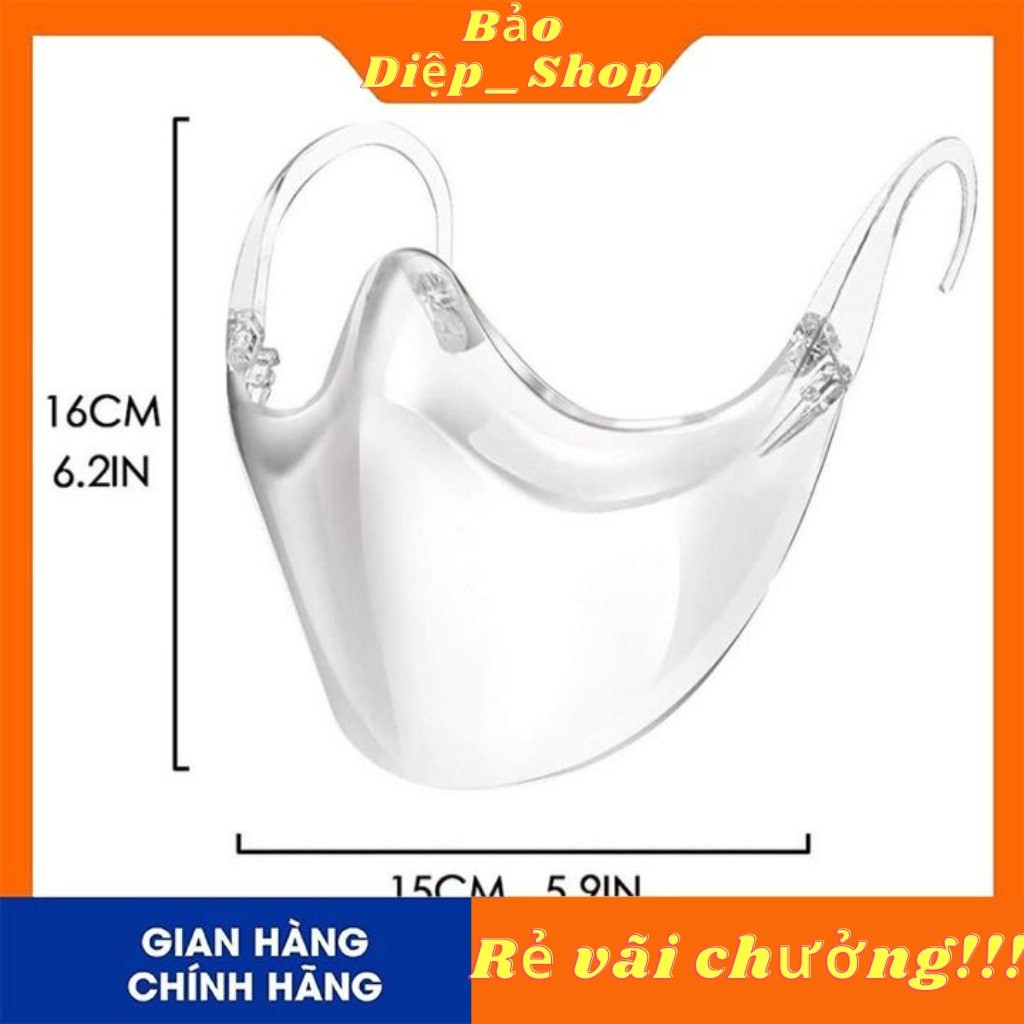 Khẩu trang trong suốt chống bám hơi nước,phòng chống dịch bệnh được cấu trúc bởi polycarbonnate không thể phá vỡ.