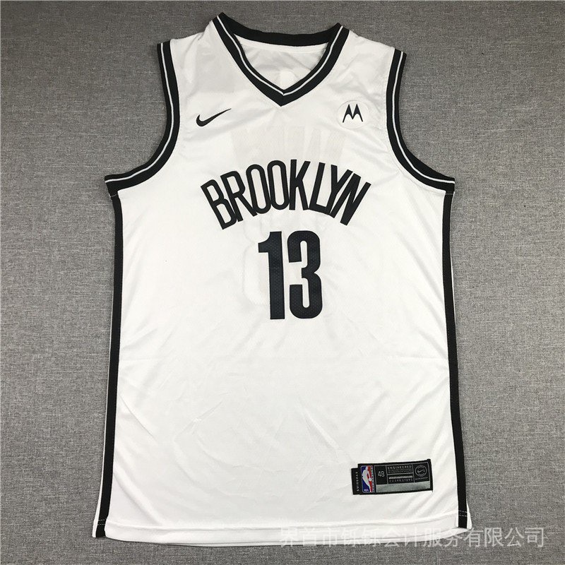 【10 Phong Cách】nba Jersey Brooklyn Nets Số 13 Harden 2021 Màu Trắng Mới. Logo Áo Bóng Rổ 4WDI