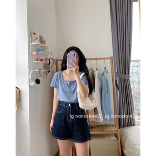 Pull trơn cổ vuông mỏng