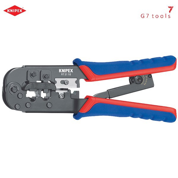 Kìm Knipex Bấm Cos Mạng RJ 11/12 và RJ 45 chiều dài 190mm - 97 51 10