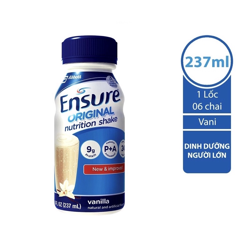 Lốc 6 chai Ensure nước hương Vani 237ml/chai | BigBuy360 - bigbuy360.vn