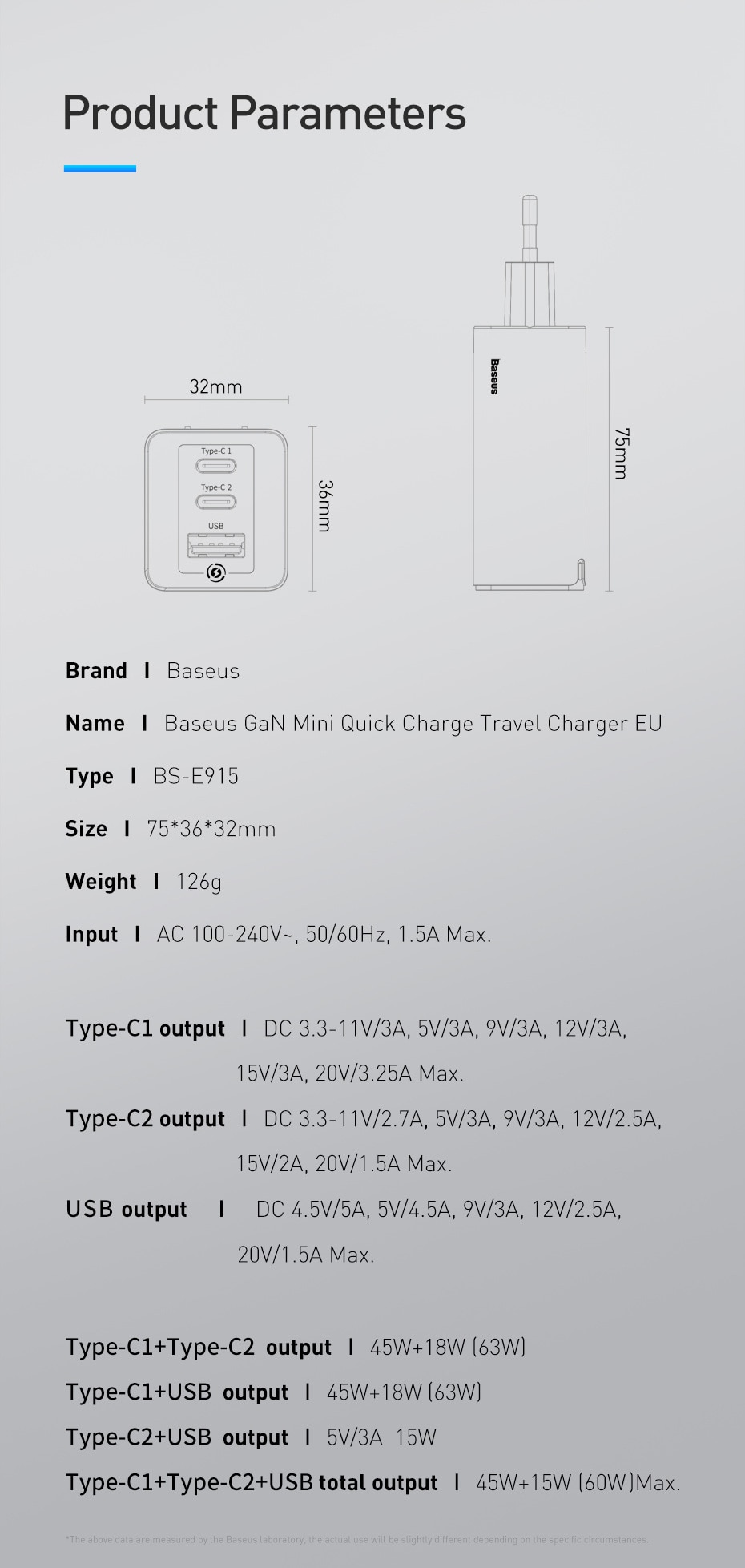 Bộ Sạc Nhanh Baseus GaN 65W USB 4.0 3.0 PD USB-C Type C cho iPhone 12 Pro Max Macbook | BigBuy360 - bigbuy360.vn