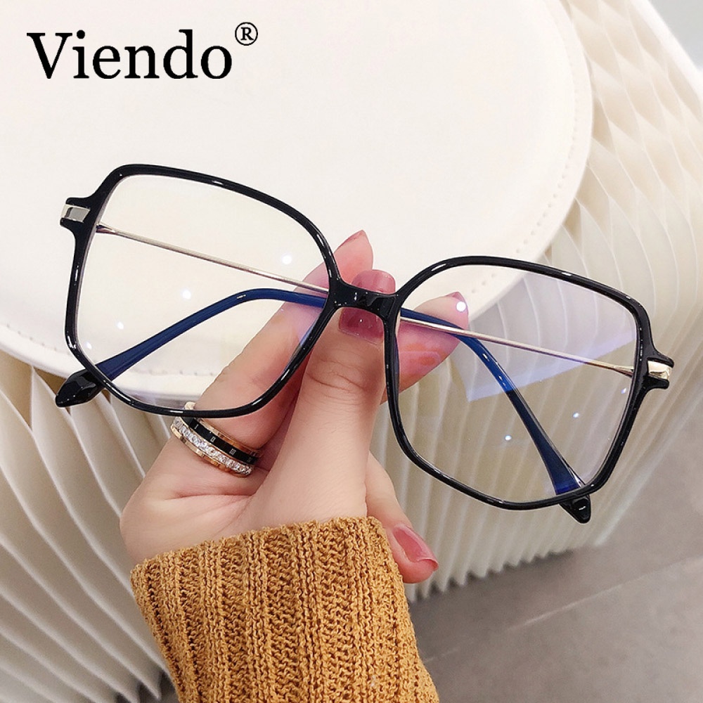 Kính cận nam nữ VIENDO gọng vuông to tròng đổi màu và chống ánh sáng xanh màu sắc thời trang kính cận có độ cắt theo yêu cầu