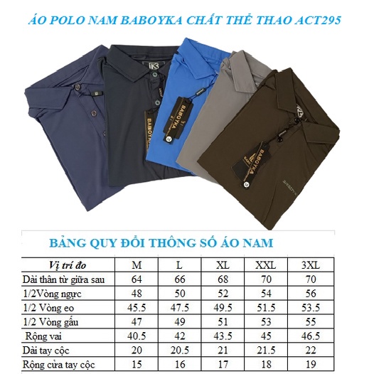 ÁO POLO NAM BABOYKA CHẤT THỂ THAO [ACT295] | BigBuy360 - bigbuy360.vn