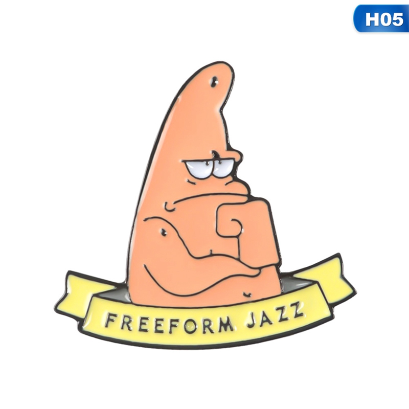 Nuserw GDHY SpongeBob Anime Series Brooch 16 Styles Sponge Bob Enamel Pins Sea Stars Barnacle Boy Pineapple House For Kids Button Badge-in Brooches From Jewelry &amp; Accessorie