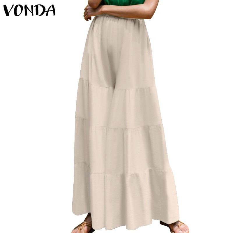 Quần Dài VONDA Ống Loe Màu Trơn Eo Thun Thời Trang Cho Nữ | BigBuy360 - bigbuy360.vn