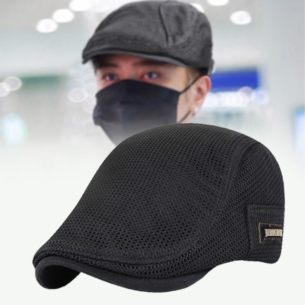 Mũ Beret Lưới Chống Nắng Vành Ngắn Điều Chỉnh Được Cho Nam