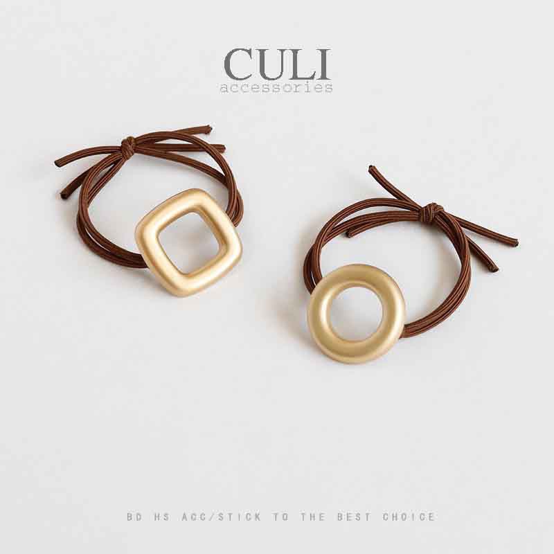 Dây cột tóc khóa hình vuông - tròn xinh xắn cho nữ, kiểu dáng đơn giản, style Hàn Quốc