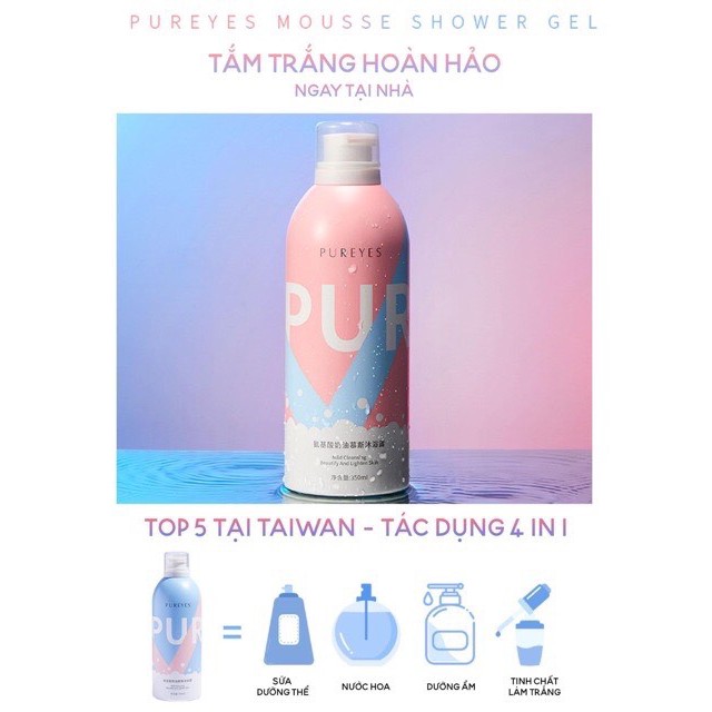 Sữa Tắm Tạo Bọt Trắng Da PUREYES