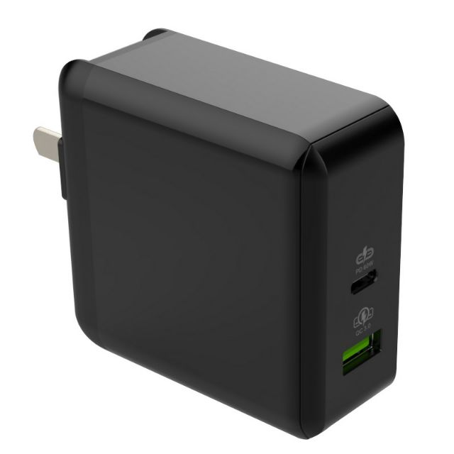Củ sạc nhanh GaN PD3.0 &QC3.0 đa năng cho Laptop,Tablet, điện thoại, công nghệ GaN, 60w, 2 cổng C & A