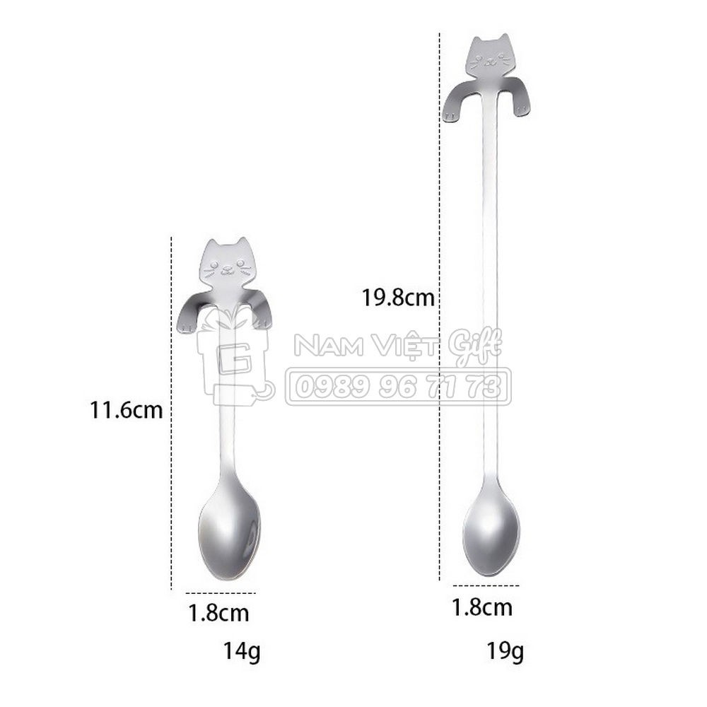 Thìa Muỗng Cà Phê Mèo Con INOX304