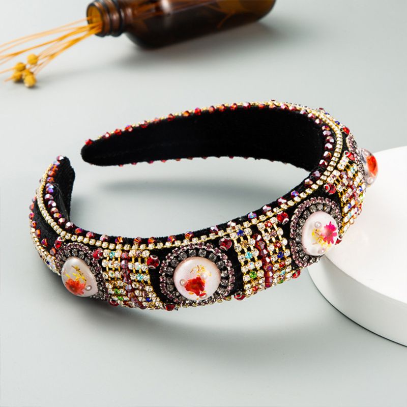 Băng Đô Bằng Xốp Đính Hạt Ngọc Trai Và Hoa Phong Cách Baroque Dành Cho Nữ