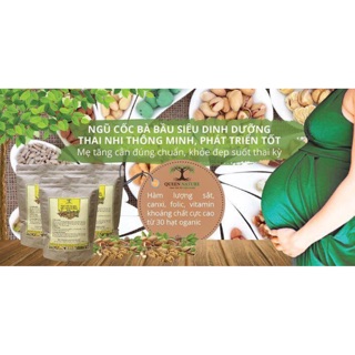 Combo 3 bịch Ngũ cốc bầu siêu dinh dưỡng Queen nature