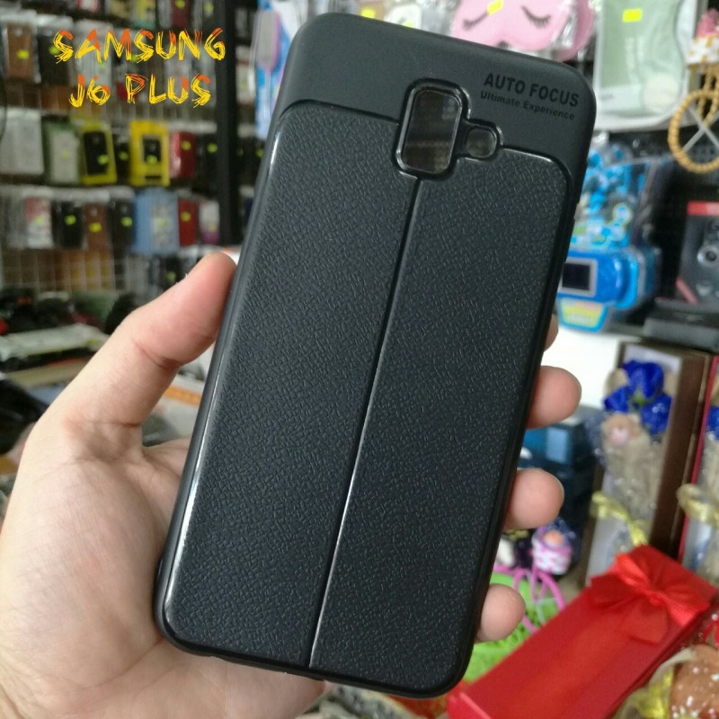Ốp lưng dẻo cho Galaxy J6 Plus/ J6+/ J6 Prime Vân giả da Auto Focus