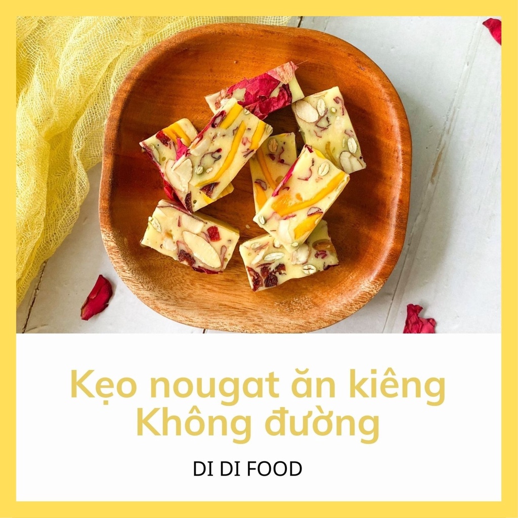 Kẹo Nougat ăn kiêng không đường dùng đường kiêng 0 calo - vị Xoài Hoa Hồng