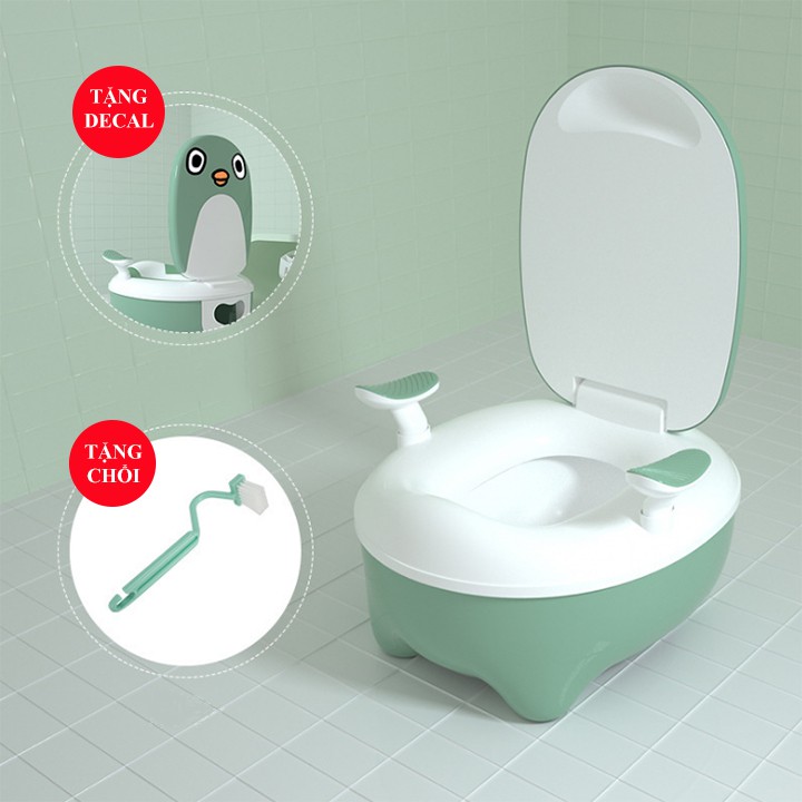 Bô vệ sinh cho bé cao cấp BABY TOILET, bô trẻ em hình thú có khay hứng vệ sinh tháo lắp dễ dàng