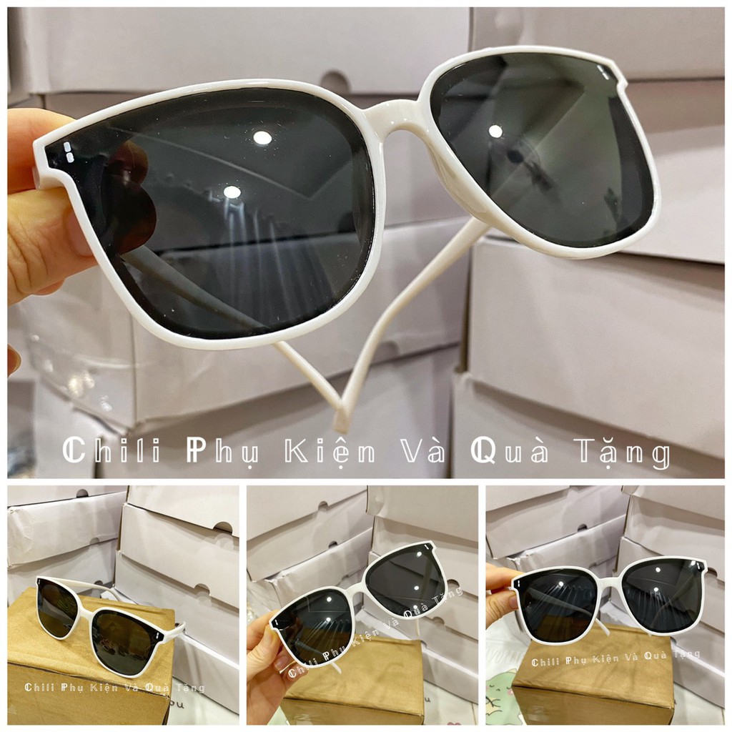 K10 - Kính mát nam nữ, mắt kiếng râm thời trang chống nắng du lịch màu trắng 2 gạch dọc | BigBuy360 - bigbuy360.vn