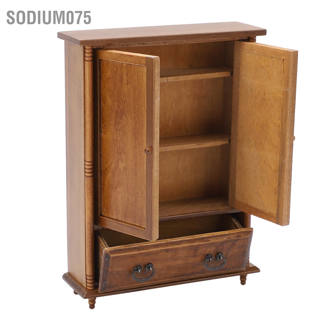 Có thể bán buôn Nhà búp bê thu nhỏ Tủ quần áo 1 12 Quy mô Búp Ngôi nhà Đồ nội thất bằng gỗ cổ điển chơi trẻ em Sodium075 Hàng giao ngay