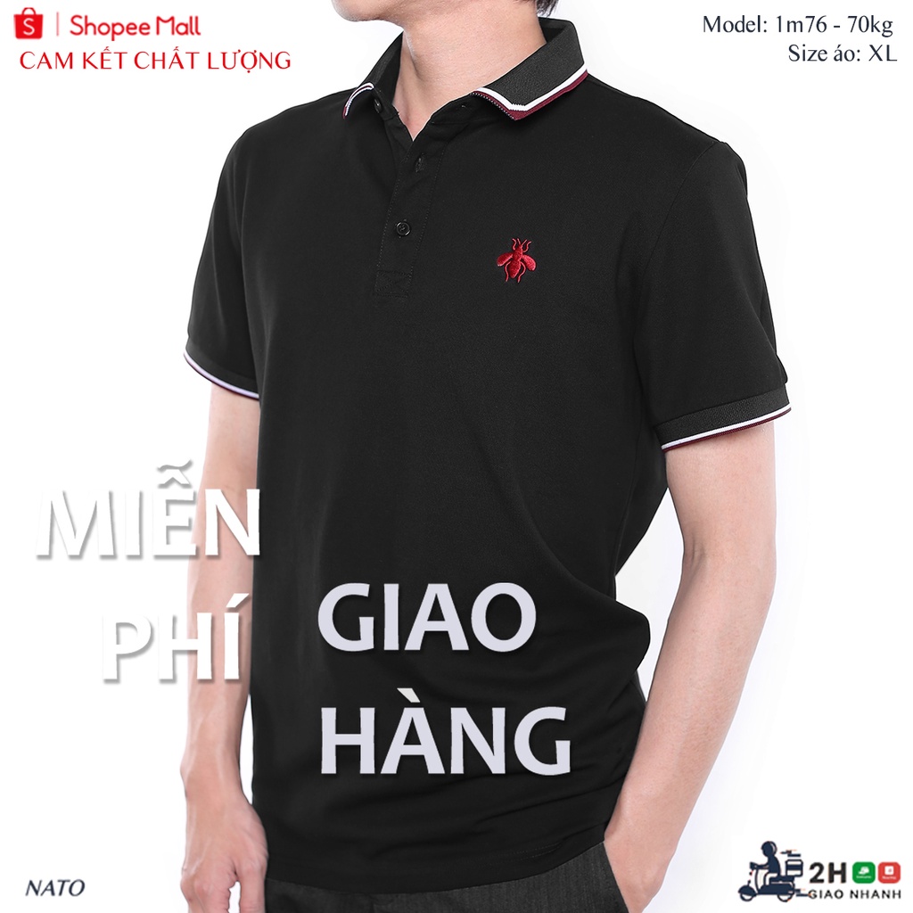 Áo Thun Polo Nam PREMIUM Vải Cotton Cá Sấu Cao Cấp Đẹp Xịn Tay Ngắn Có Cổ Màu Trắng Đen Đỏ Xanh Navy Trơn Họa Tiết NATO