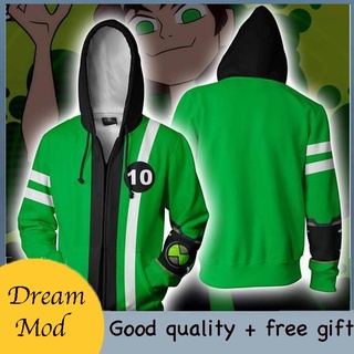 Áo Hoodie Họa Tiết Hoạt Hình Ben 10 Ben Tennyson 3D Cá Tính Cho Nam