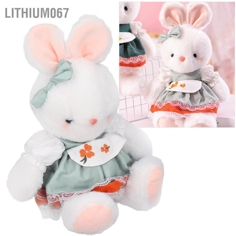 Lithium067 Lithium067 Đồ chơi thỏ sang trọng Mềm mại thân thiện với da có thể giặt được Trẻ em dễ thương Quà tặng thú nhồi bông cho bé trai Cô gái