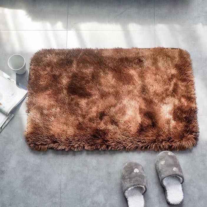 Thảm chùi chân lông Xù Loang Siêu Mềm Mịn Đế Chống Trượt KT 40x60cm