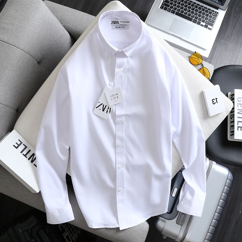 [VNXK]  Áo Sơ Mi Nam Dài Tay ZR - Chất Lụa Bóng Trơn Đẹp, Không Nhăn, Dáng Trẻ Trung, Thanh Lịch | BigBuy360 - bigbuy360.vn