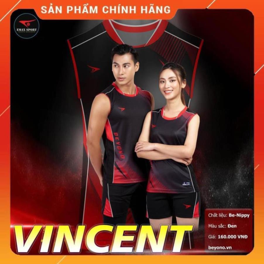 [ Chính Hãng ] Quần Áo Bóng Chuyền Sát Nách Beyono Vincent Nam Nữ - Đen  ཾ ་  ྇ ་