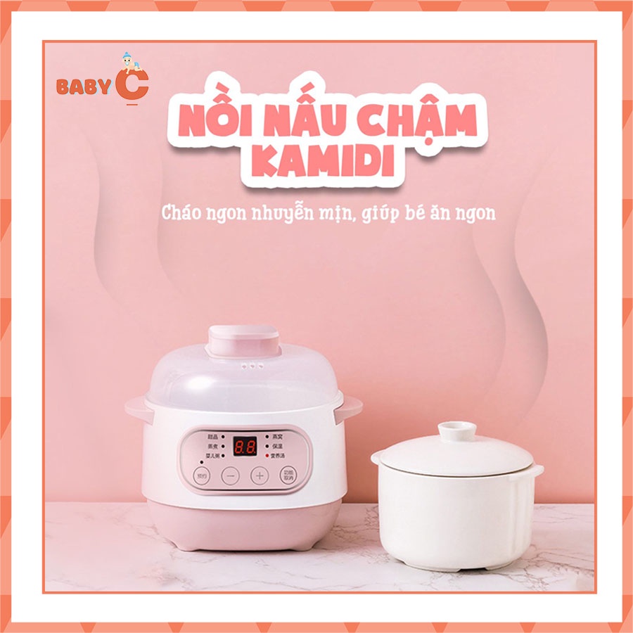 (XẢ LỖ) Nồi nấu chậm, nồi cách thủy cao cấp 6 tính năng cho bé ăn dặm- BabyC