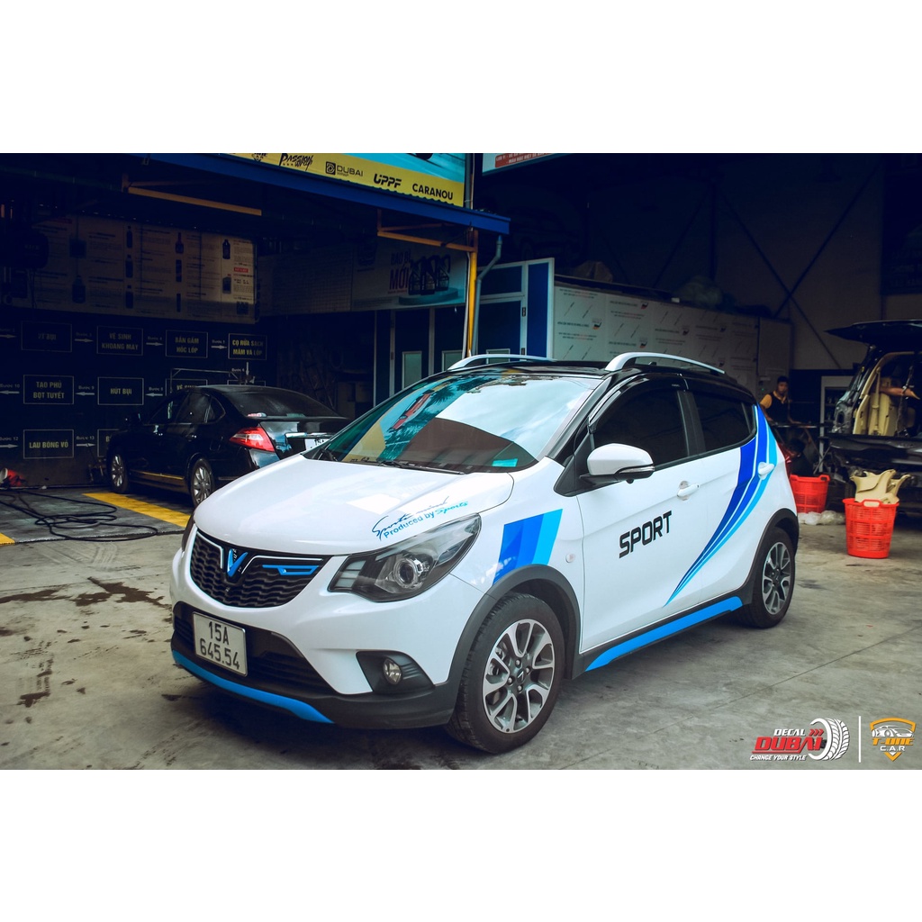 Tem sườn xe Fadil màu xanh, thay đổi màu sắc theo yêu cầu