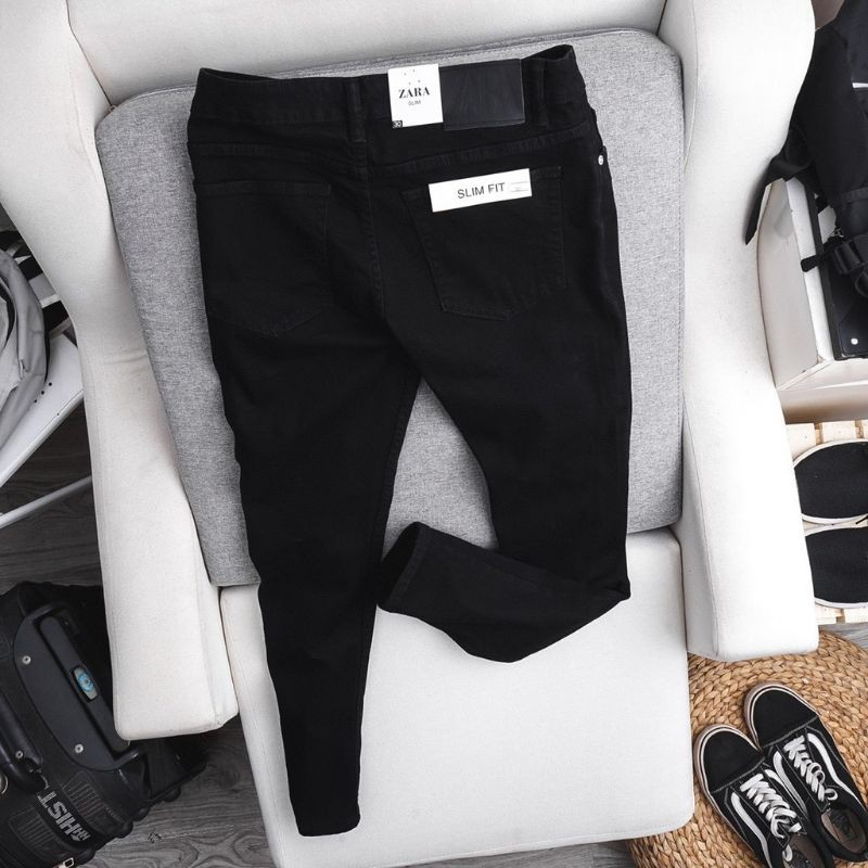 QUẦN JEAN NAM BIGSIZE MÀU ĐEN FORM SLIMFIT