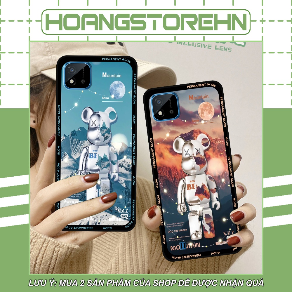 Ốp Realme C11 2020/2021 / C12 / C15 / C20  in hình họa tiết Mountain, Be@rbrick dễ thương (T13 - T18)