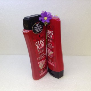 Cặp dầu gội + xả Gliss Kur cho phục hồi tóc hư tổn 250ml - Hàng chuẩn Đức