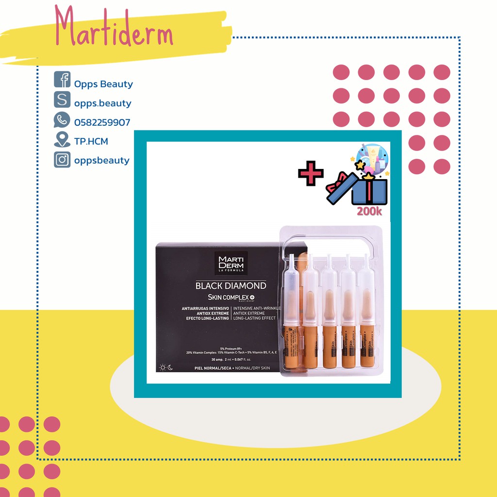 Tinh chất Ampoule chống oxy hóa, trẻ hóa & làm sáng MARTIDERM SKIN COMPLEX BLACK DIAMOND
