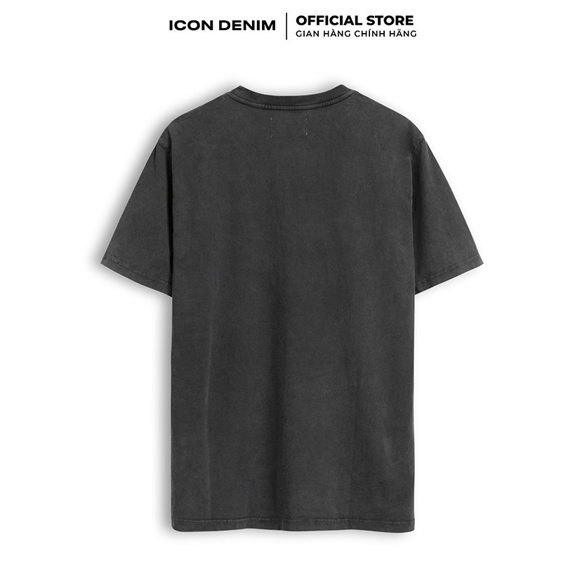 Áo Thun Wash Xám Nam ICON DENIM Tay Ngắn Chất, Hình In Phản Quang | BigBuy360 - bigbuy360.vn